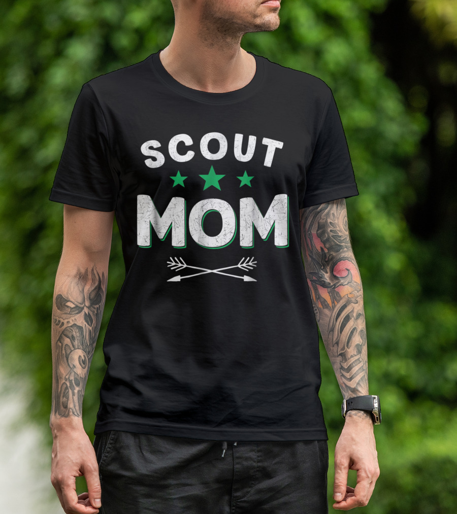 Scout Mom With Stars And Arrows Camping Scouting T-Shirt