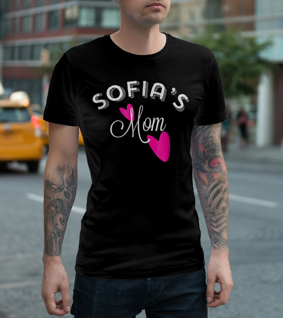 SOFIA'S Mom with Pink Hearts T-Shirt