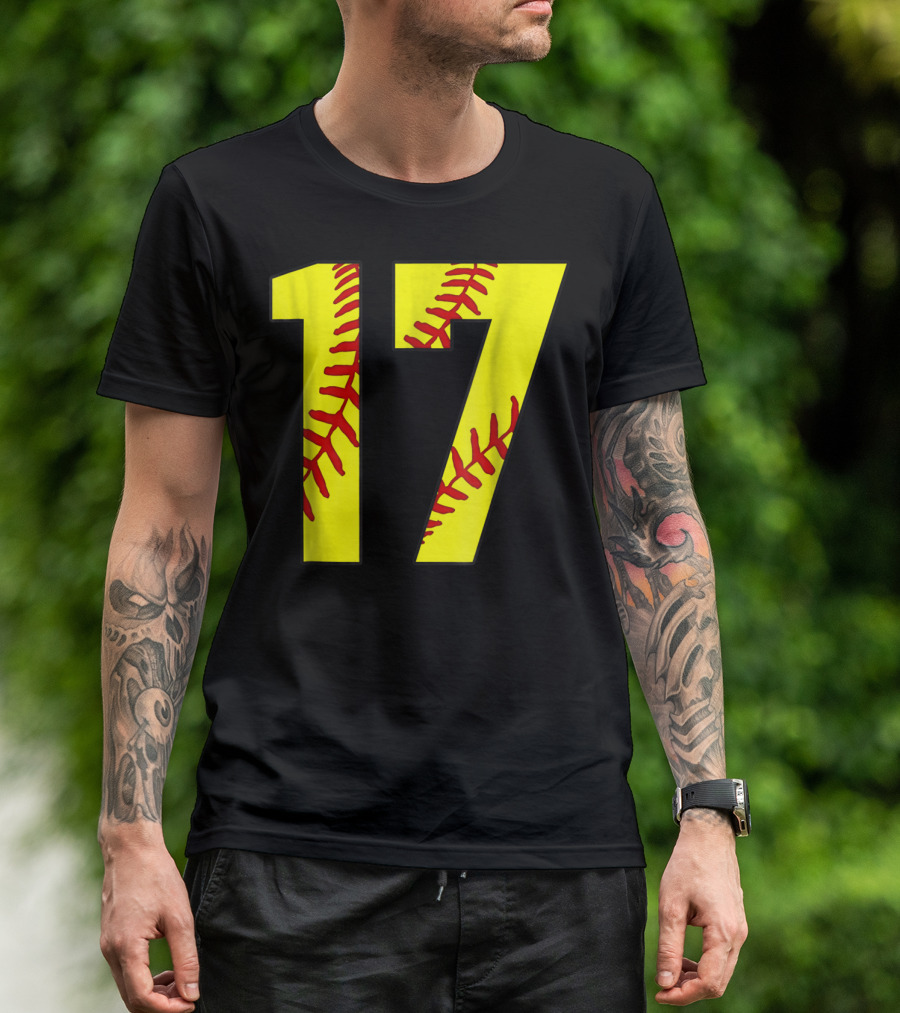 Softball Mom 17 Jersey Player Fan T-Shirt