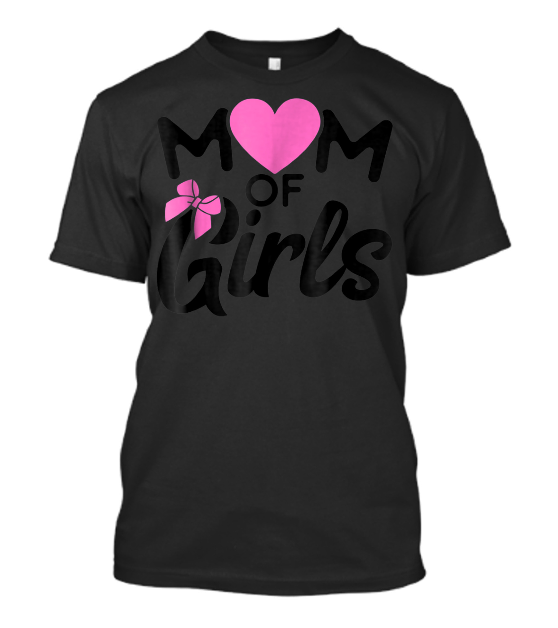 Mom Of Girls Heart And Bow T-Shirt