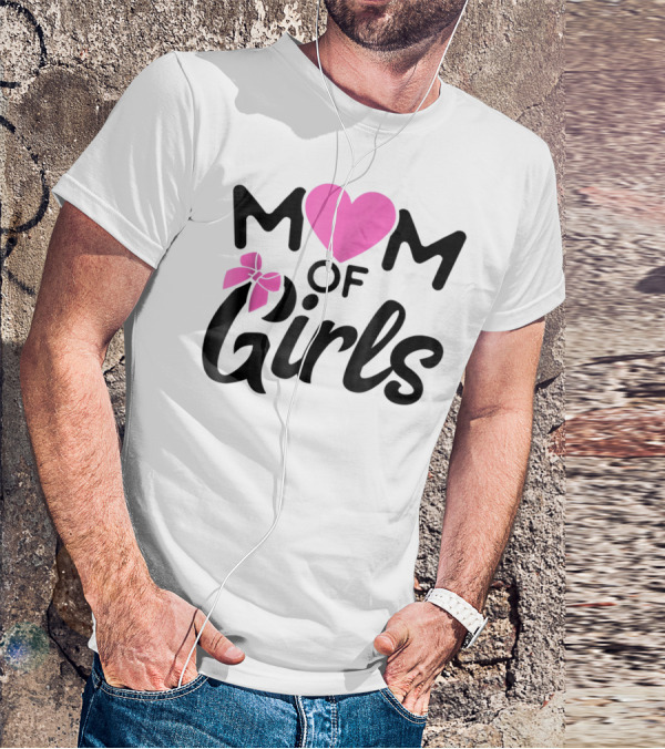 Mom Of Girls Heart And Bow T-Shirt