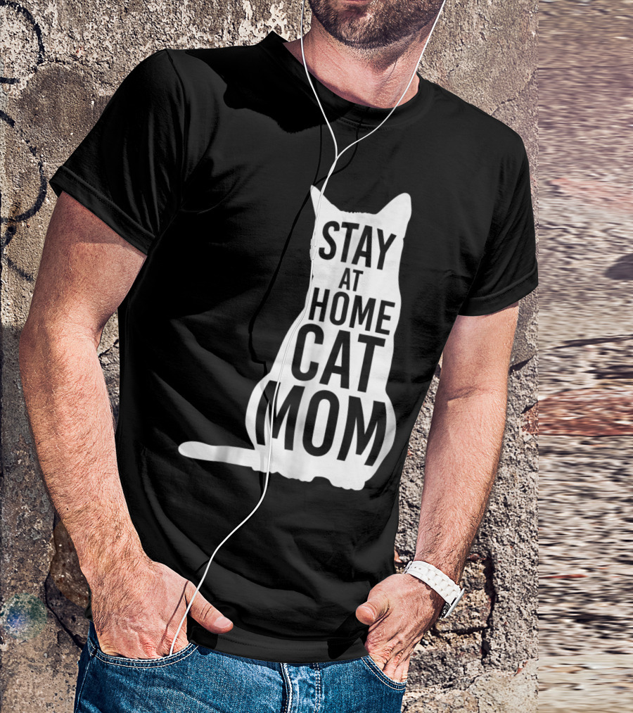 Stay At Home Cat Mom Silhouette For Cat Moms T-Shirt