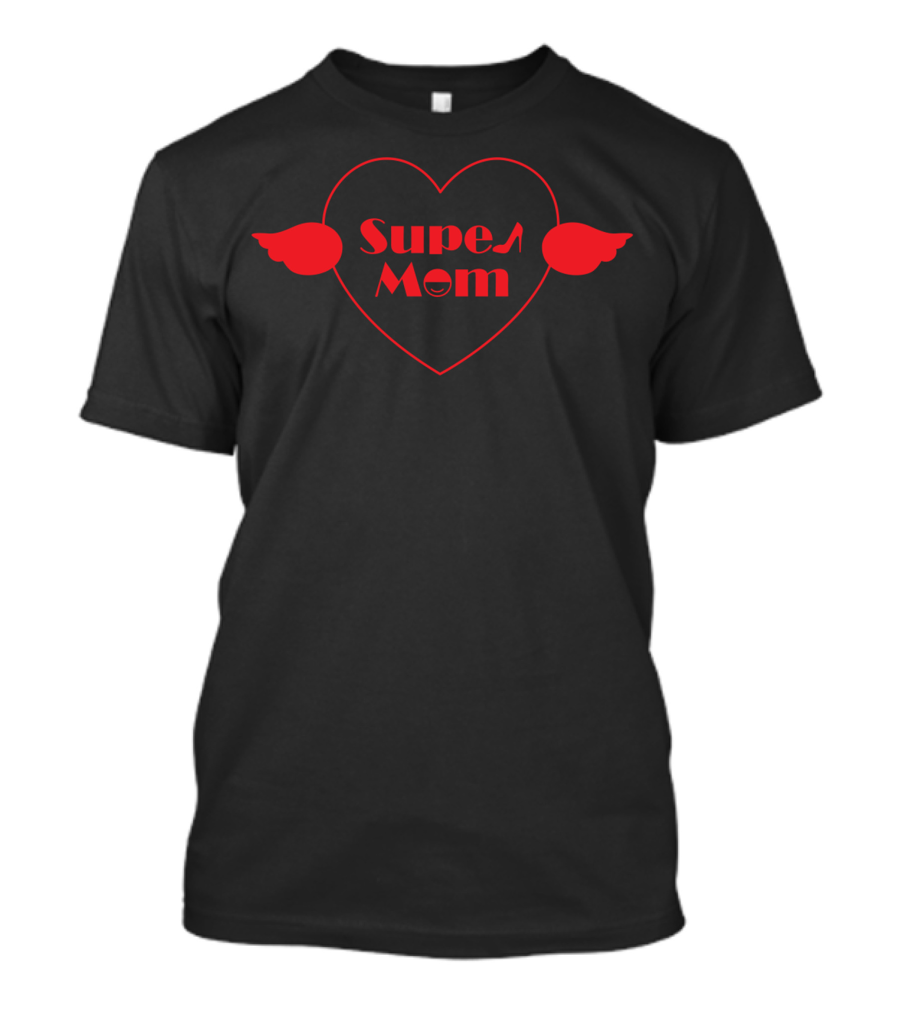 Super Mom Heart With Wings Perfect For Best Mom Ever T-Shirt
