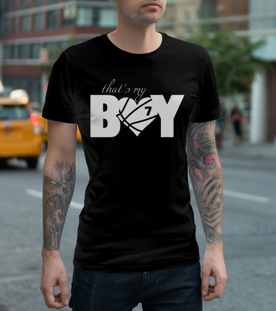 That's My Boy 7 Basketball Heart Design for Mom and Dad T-Shirt