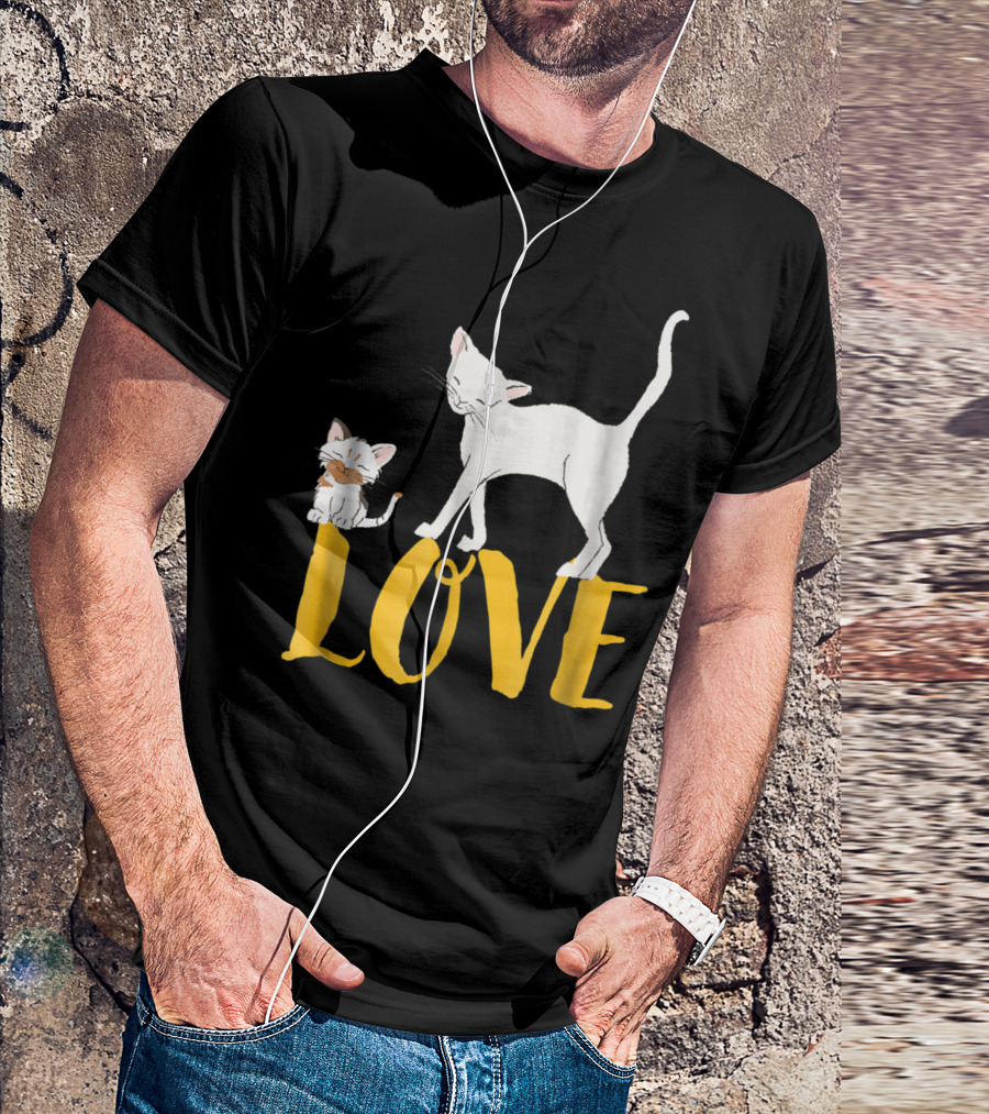 I Love Cats Vintage Love Cat Mom And Dad Cat Person 13 T-Shirt