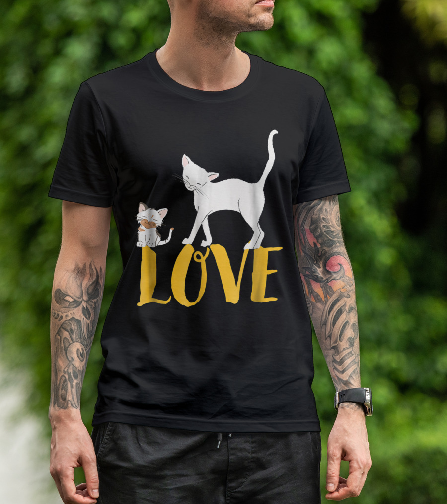 I Love Cats Vintage Love Cat Mom And Dad Cat Person 13 T-Shirt