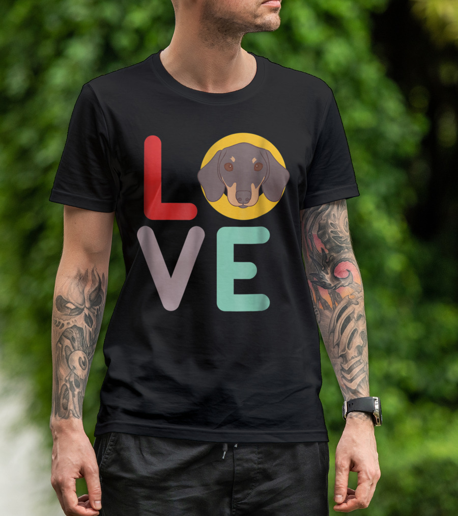 Love Dachshund Dog Animal Lover Puppies Mom Dad20 T-Shirt