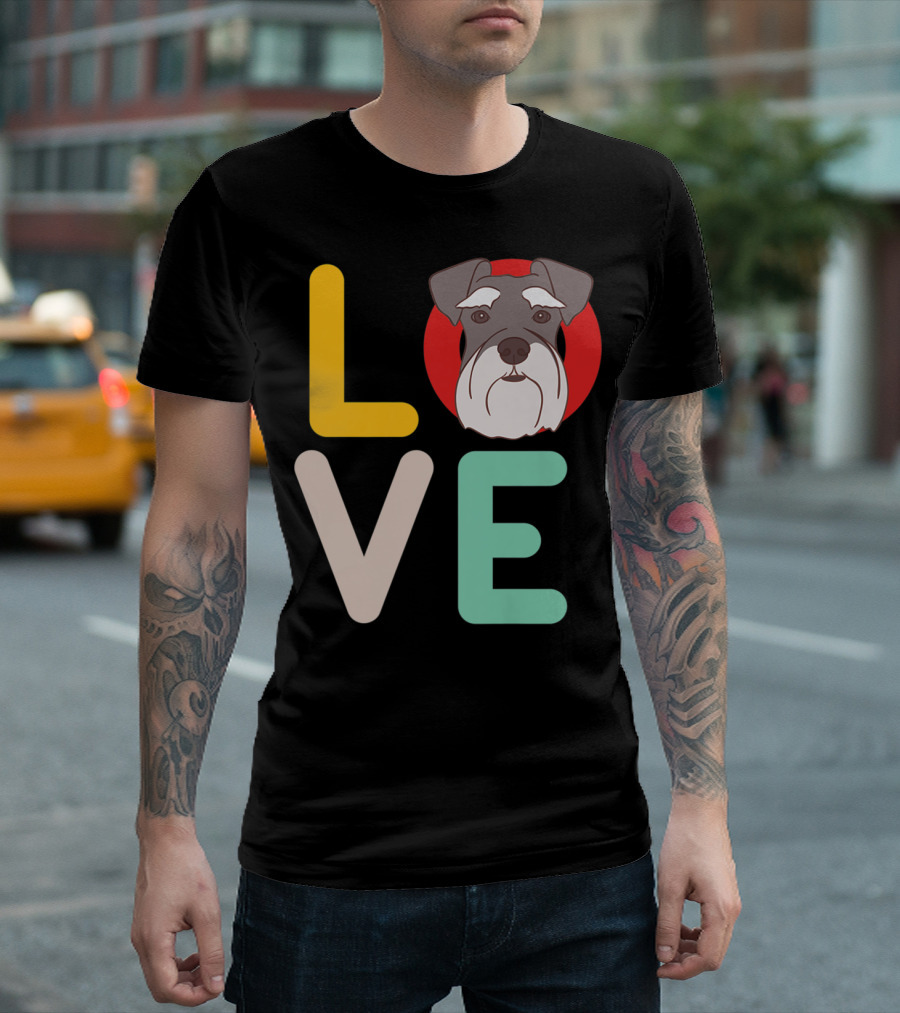Love Miniature Schnauzer Dog Mom and Dad Pet Owner42 T-Shirt