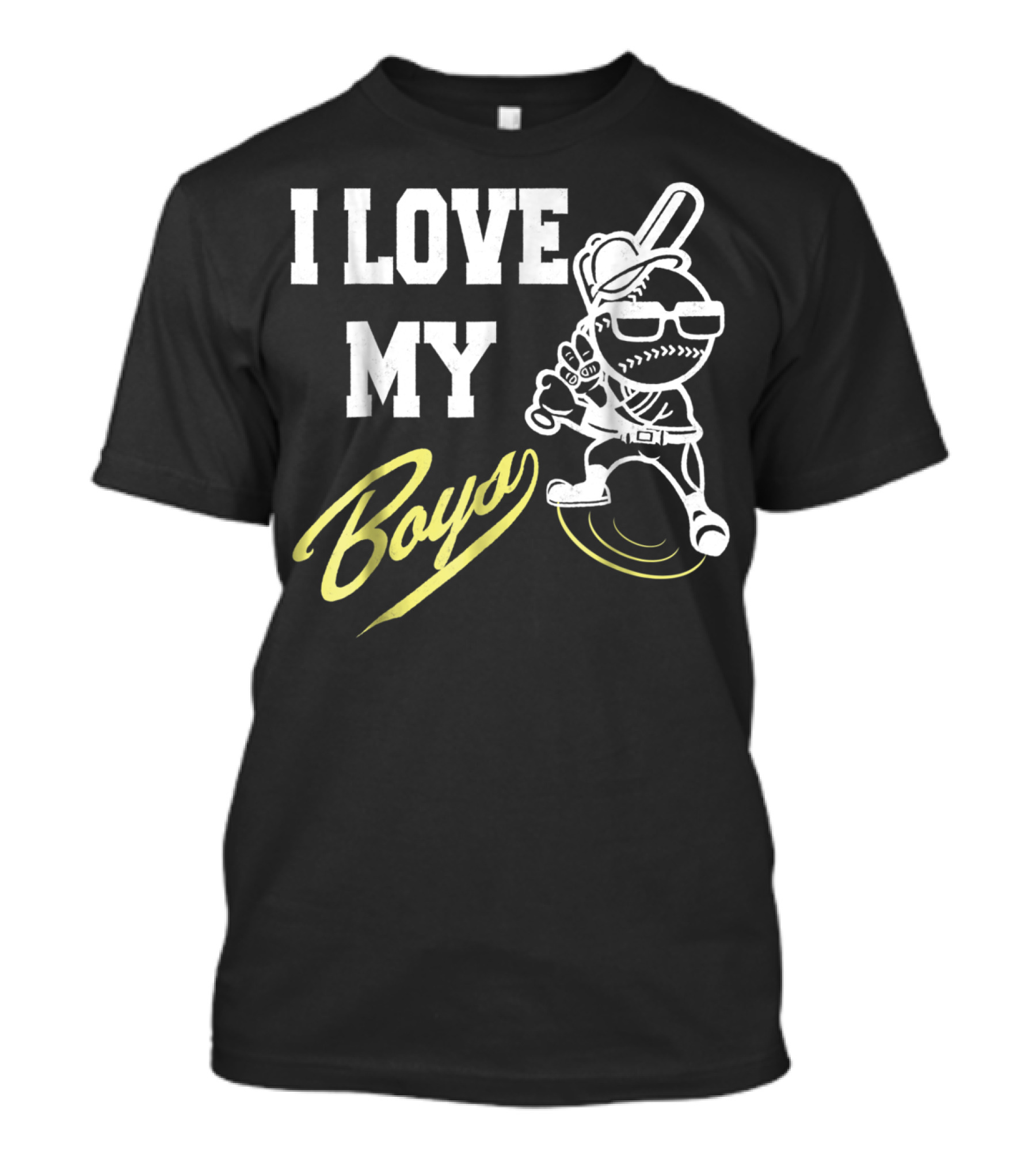 I Love My Boys Baseball Mom And Dad Cool Player T-Shirt