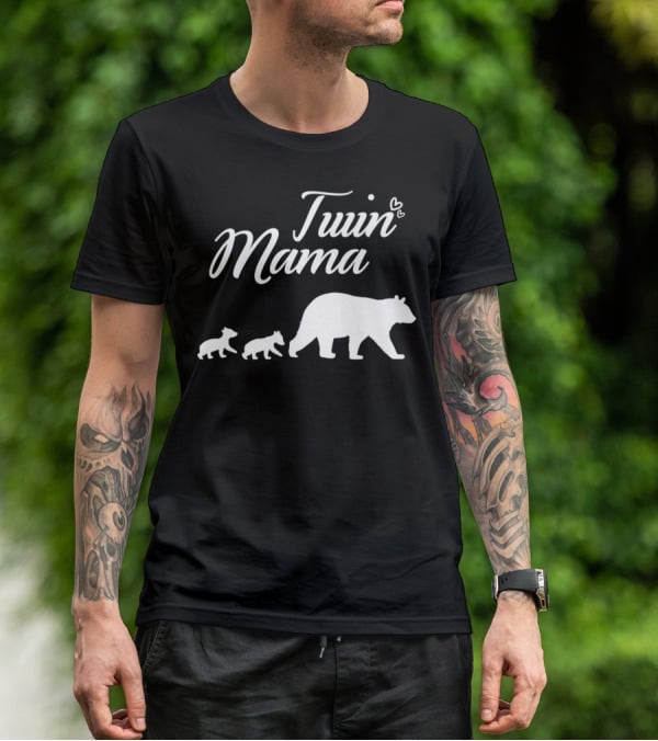 Twin Mama Bear With Cubs T-Shirt