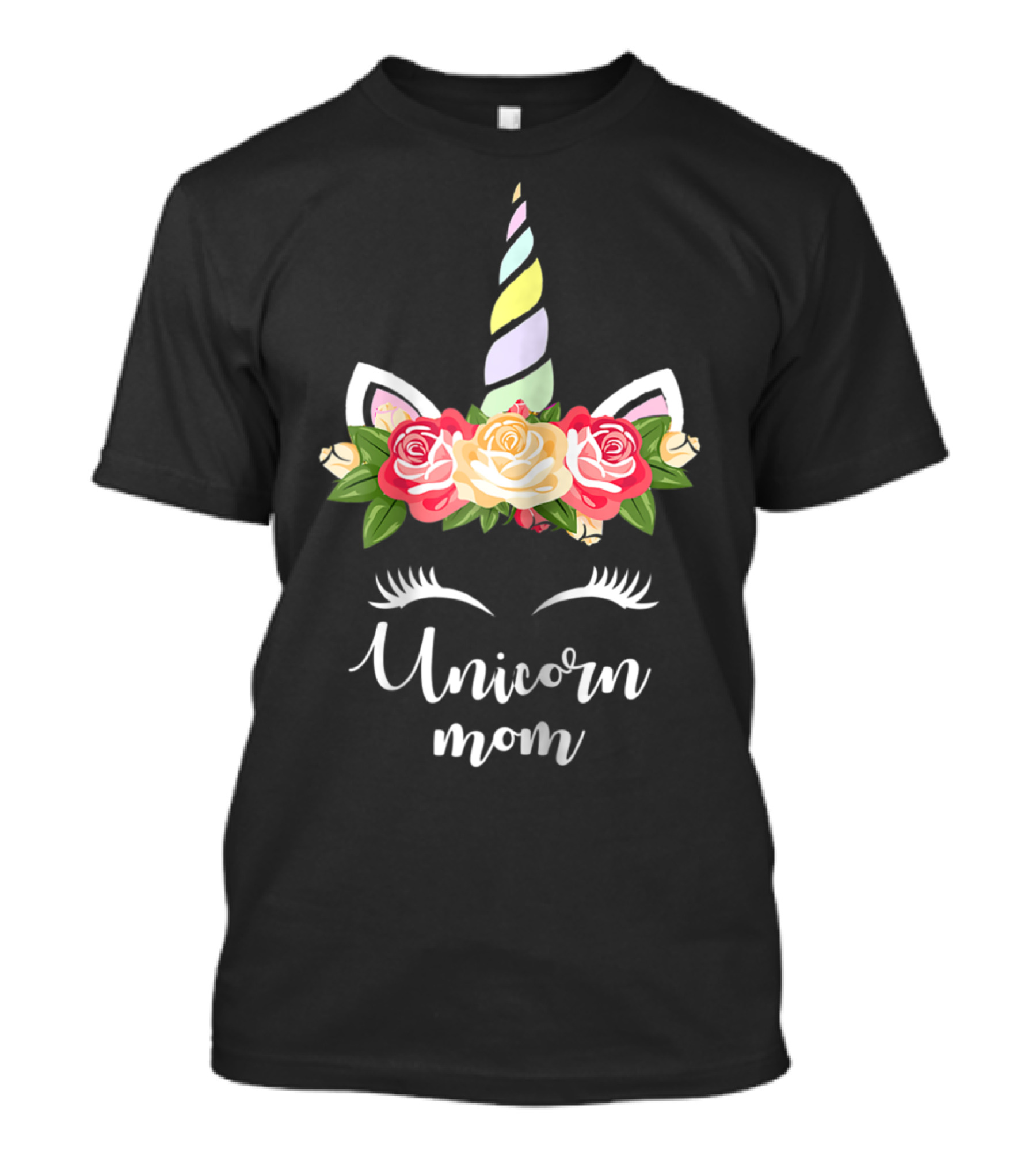 Unicorn Mom Cute Unicorn Birthday Mommy Mama62 Flower Bouquet Horn Ears T-Shirt