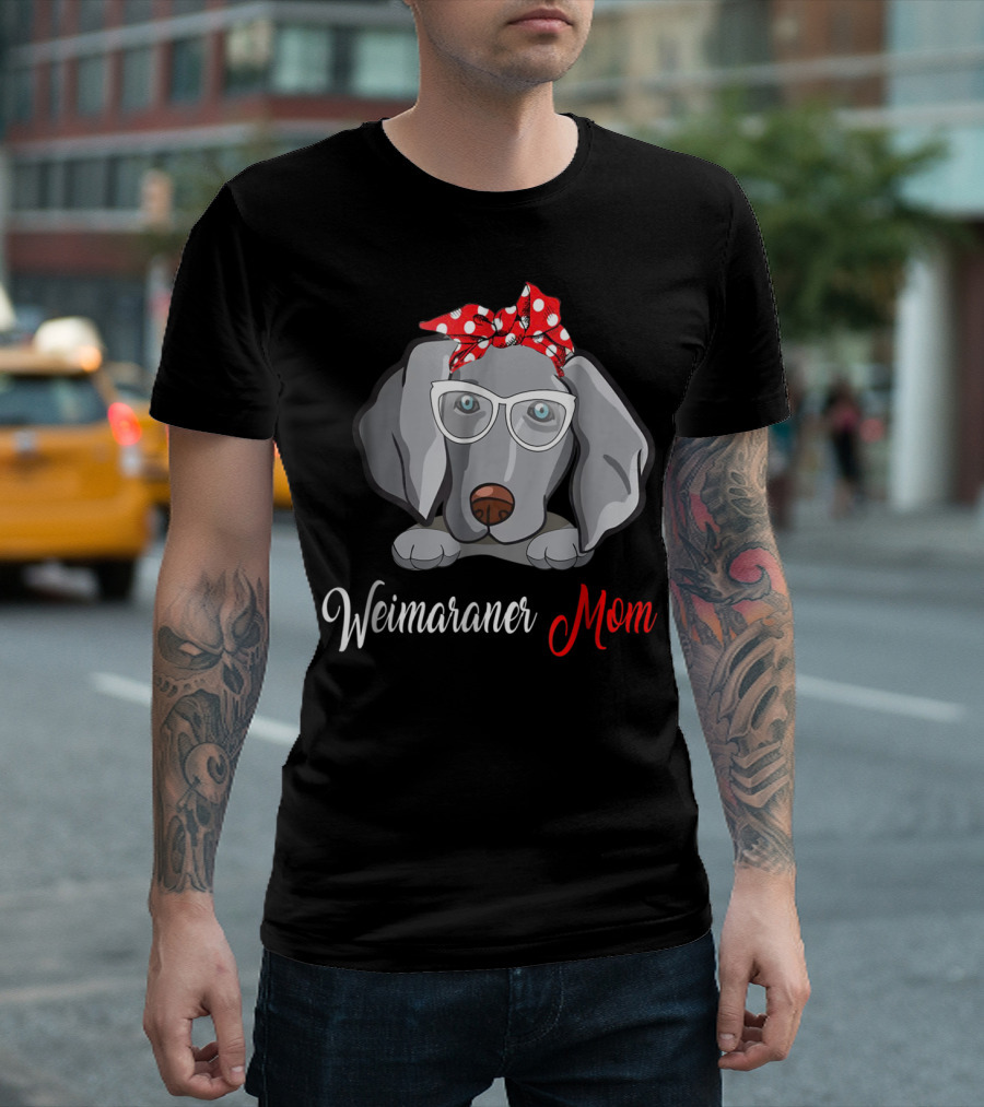 Weimaraner Mom Glasses Polka Dot Birthday T-Shirt