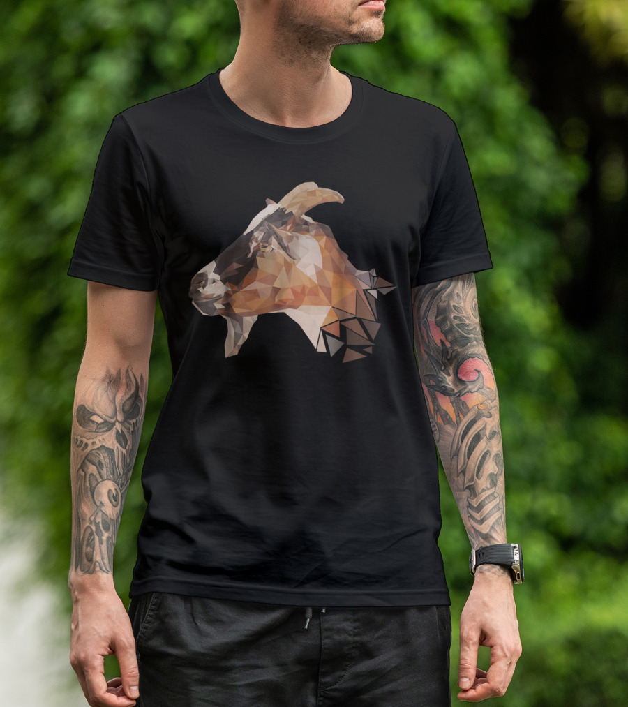 Weird Goat Lover Farmers Billy Polygonal Goat T-Shirt