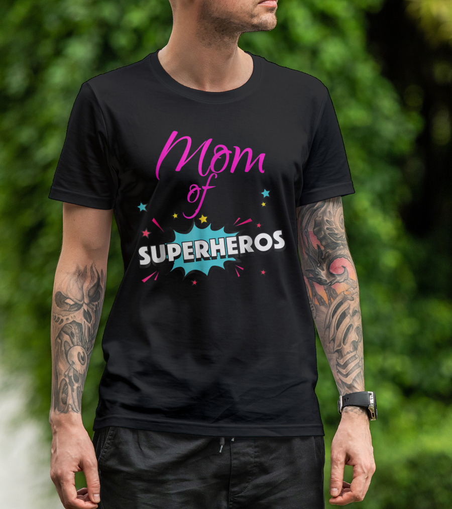 Mom Of Superheros Fun Cute Women T-Shirt