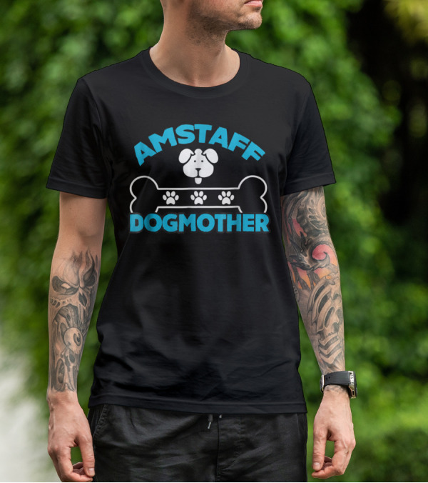 Amstaff Dogmother Bone And Paws T-Shirt