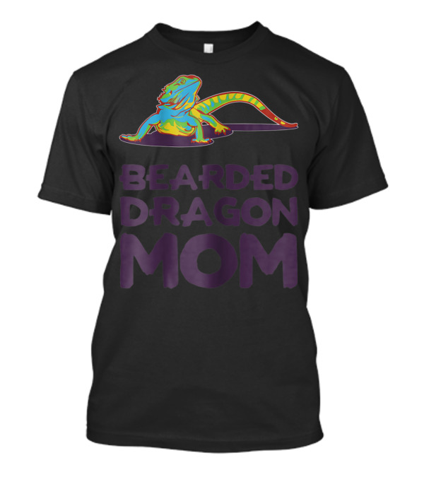 Bearded Dragon Mom Beardie Mother Lizard Retro Colorful T-Shirt