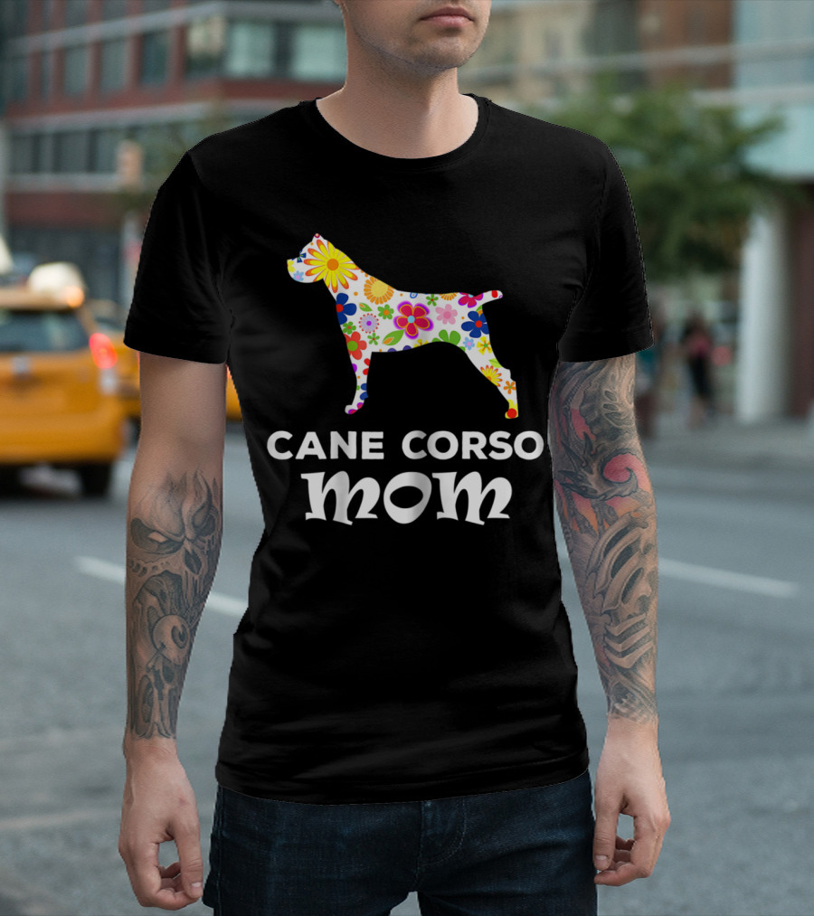 Cane Corso Mom Floral Dog T-Shirt