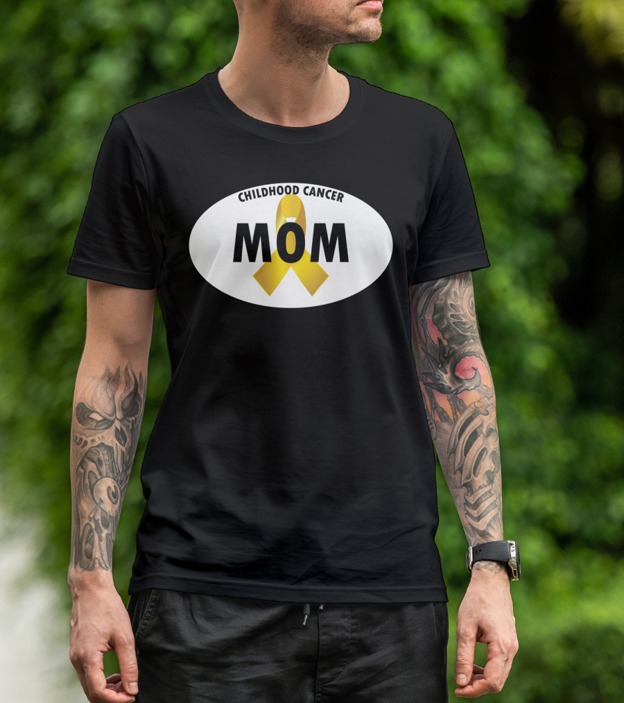 Childhood Cancer Mom Yellow Ribbon Awareness T-Shirt