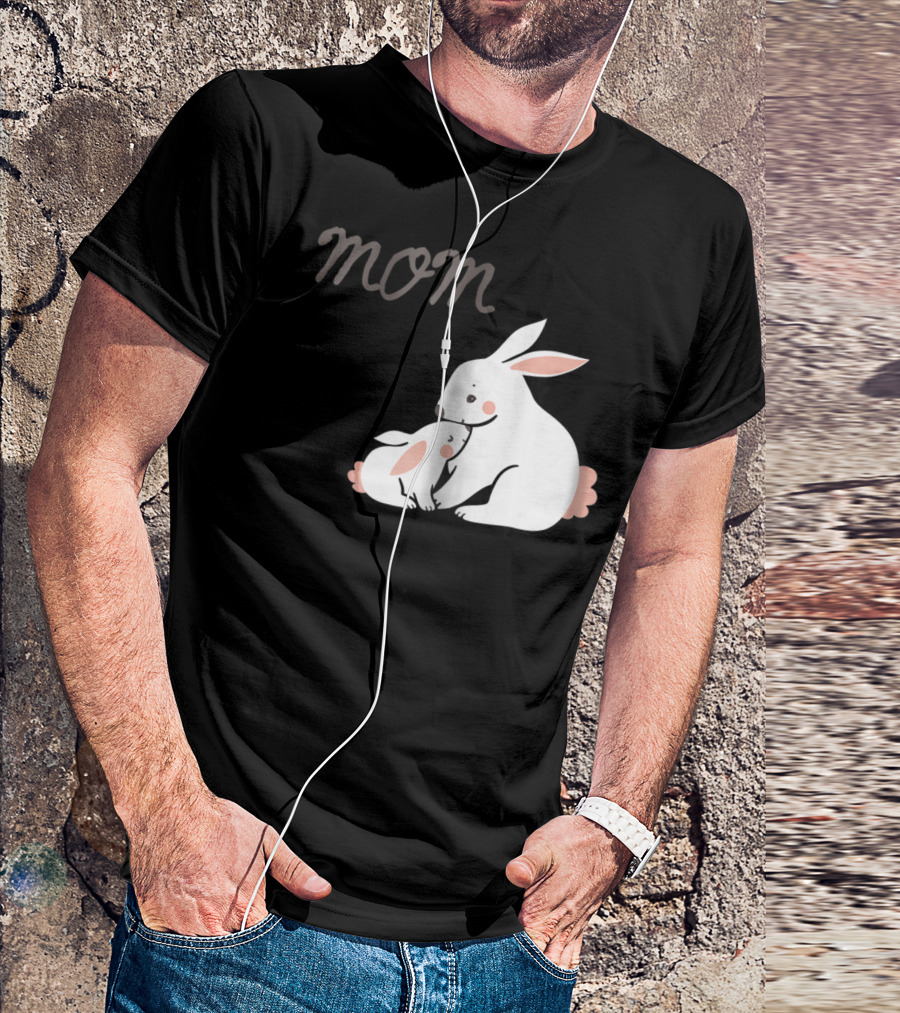 Mom Bunny And Child Hugging T-Shirt