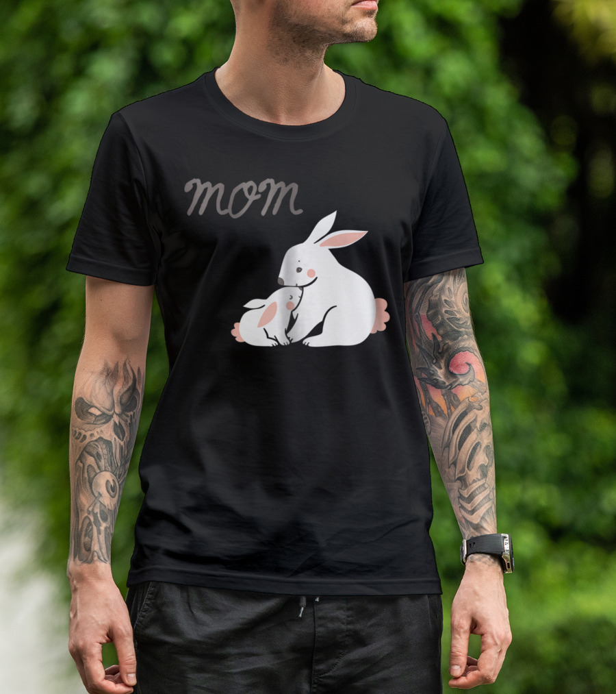 Mom Bunny And Child Hugging T-Shirt