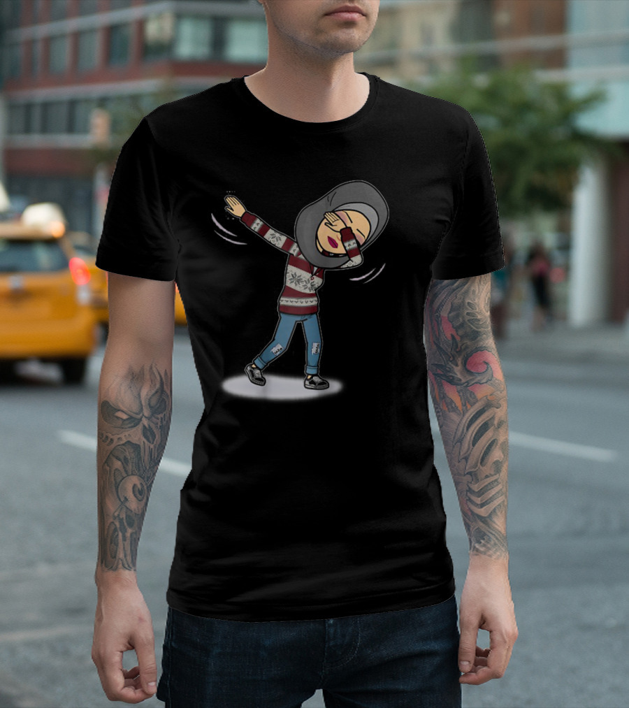 Dabbing Muslim Mom In Hijab Winter T-Shirt