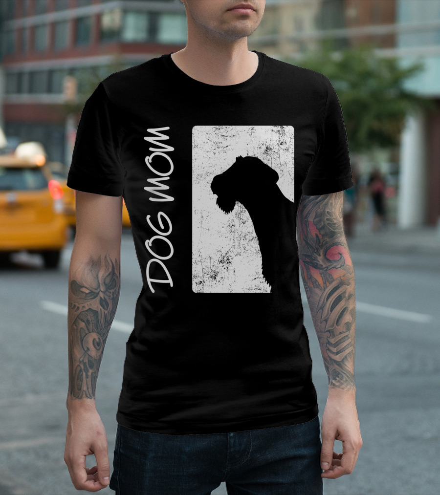 Dog Mom Airedale Terrier Silhouette S72 T-Shirt