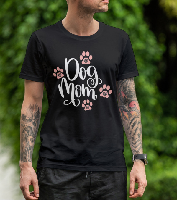 Dog Mom Paw Prints Heart Pet Lover Women75 T-Shirt