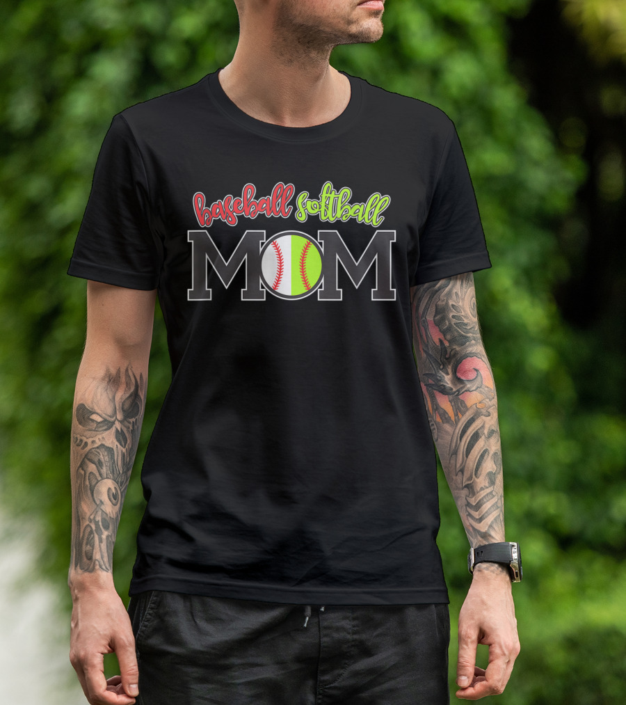 Baseball Softball Mom Funny Fan Game Sports Ball Dad T-Shirt