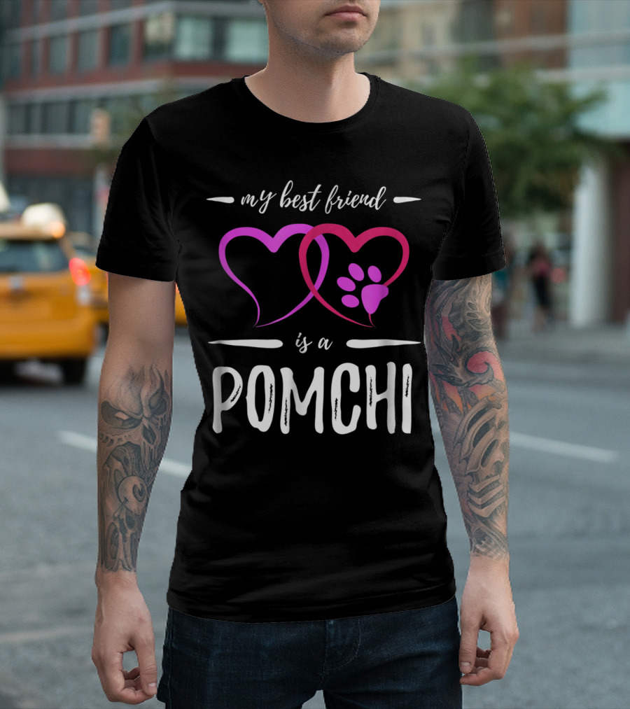My Best Friend Is a Pomchi Dog Mom Funny Idea T-Shirt