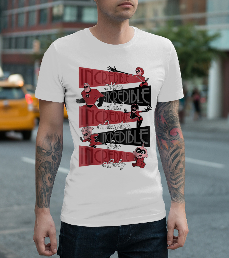 Incredible Mom Dad Daughter Son Baby Disney Pixar Incredibles 2 Elastigirl T-Shirt