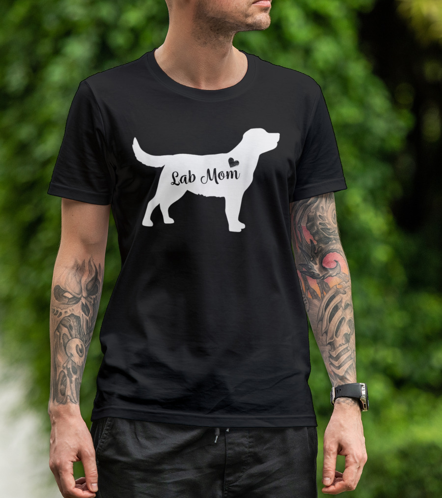 Lab Mom Labrador Retriever Silhouette Heart T-Shirt