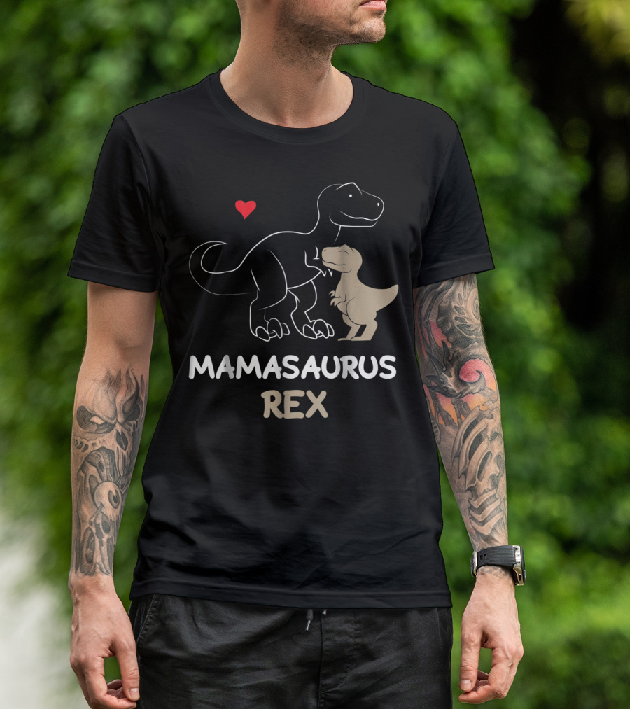 Mamasaurus Rex Heart Dinosaur Mama Saurus T-Shirt