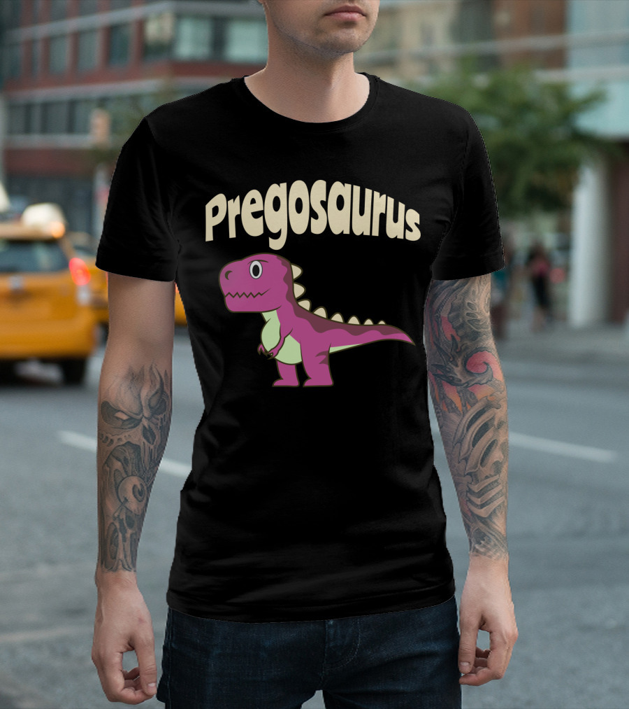 Pregosaurus Dinosaur Mom Pregnancy Baby Long T-Shirt