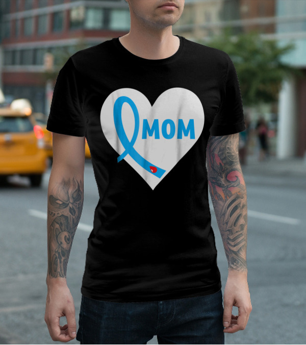 Proud Mom Mama Mother Of A Type 1 2 Diabetes Diabetic Heart T-Shirt