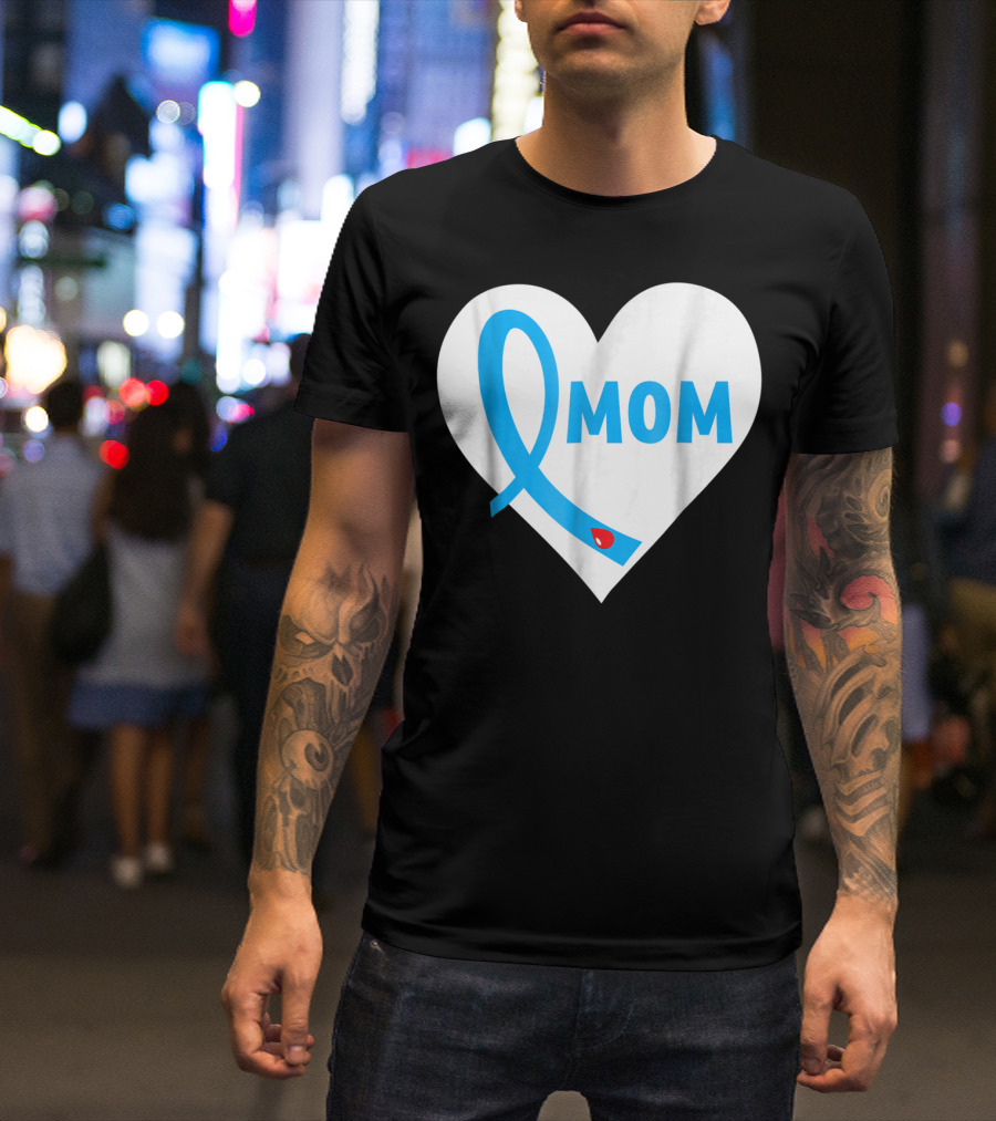 Proud Mom Mama Mother Of A Type 1 2 Diabetes Diabetic Heart T-Shirt