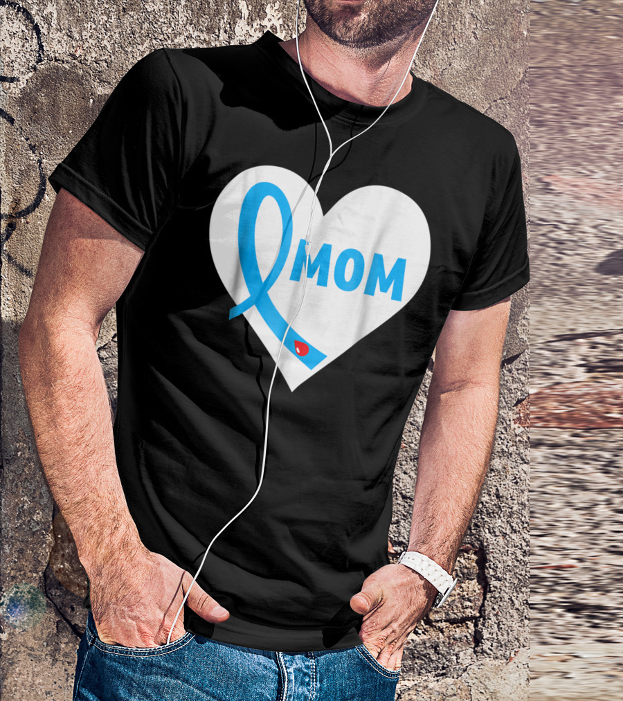 Proud Mom Mama Mother Of A Type 1 2 Diabetes Diabetic Heart T-Shirt