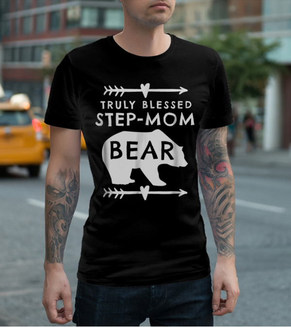 Truly Blessed Step-Mom Bear Silhouette With Arrow Accents T-Shirt