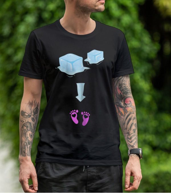 Ice Ice Girls Pregnancy Announcement Mom Of Girls Ice Cubes Baby Feet T-Shirt