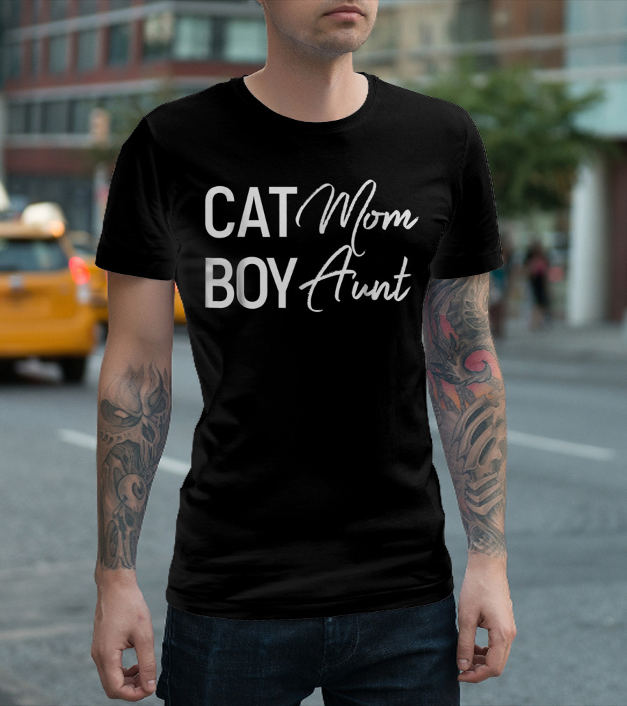 Cat Mom Boy Aunt T-Shirt