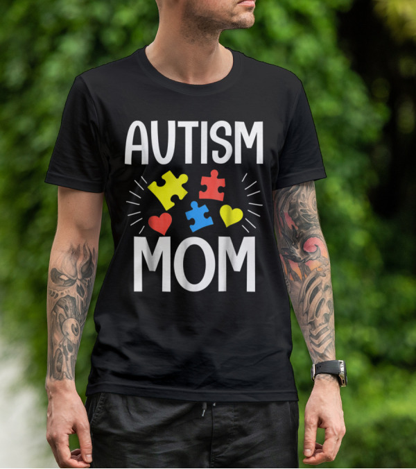 AUTISM MOM Puzzle Heart T-Shirt