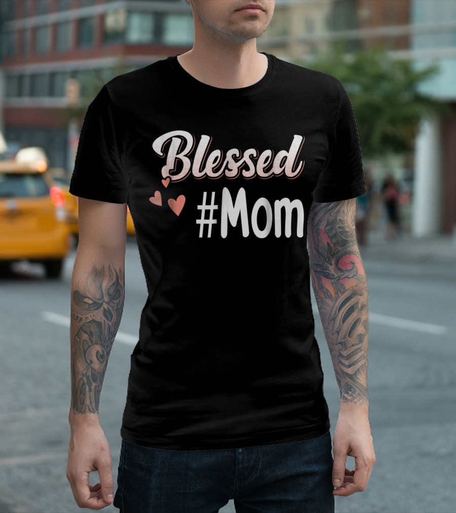 Blessed #Mom Promoted to Mom43 Hearts T-Shirt