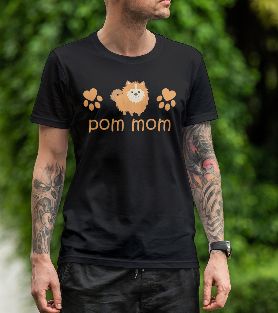 Pom Mom Cute Funny Pomeranian For Lovers T-Shirt
