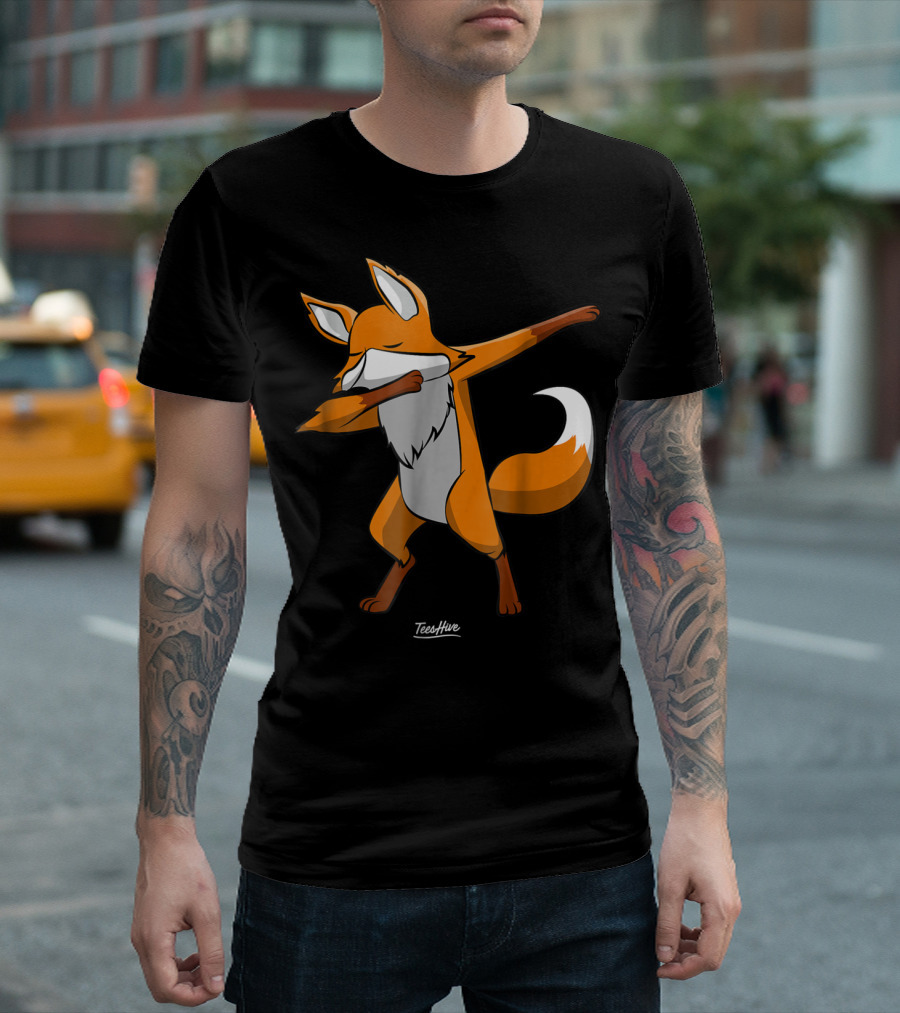 Dabbing Fox Dab Red Fox Animal Fox Mom Funny Fox Lover TeeHive T-Shirt