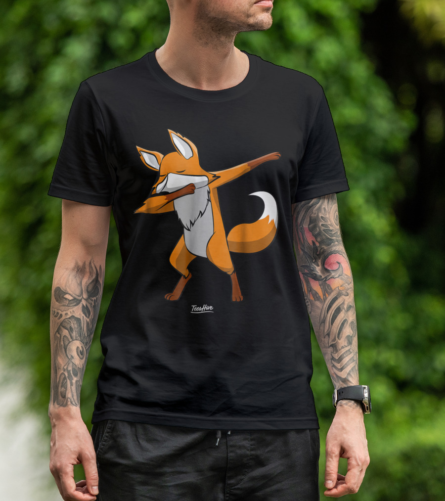 Dabbing Fox Dab Red Fox Animal Fox Mom Funny Fox Lover TeeHive T-Shirt