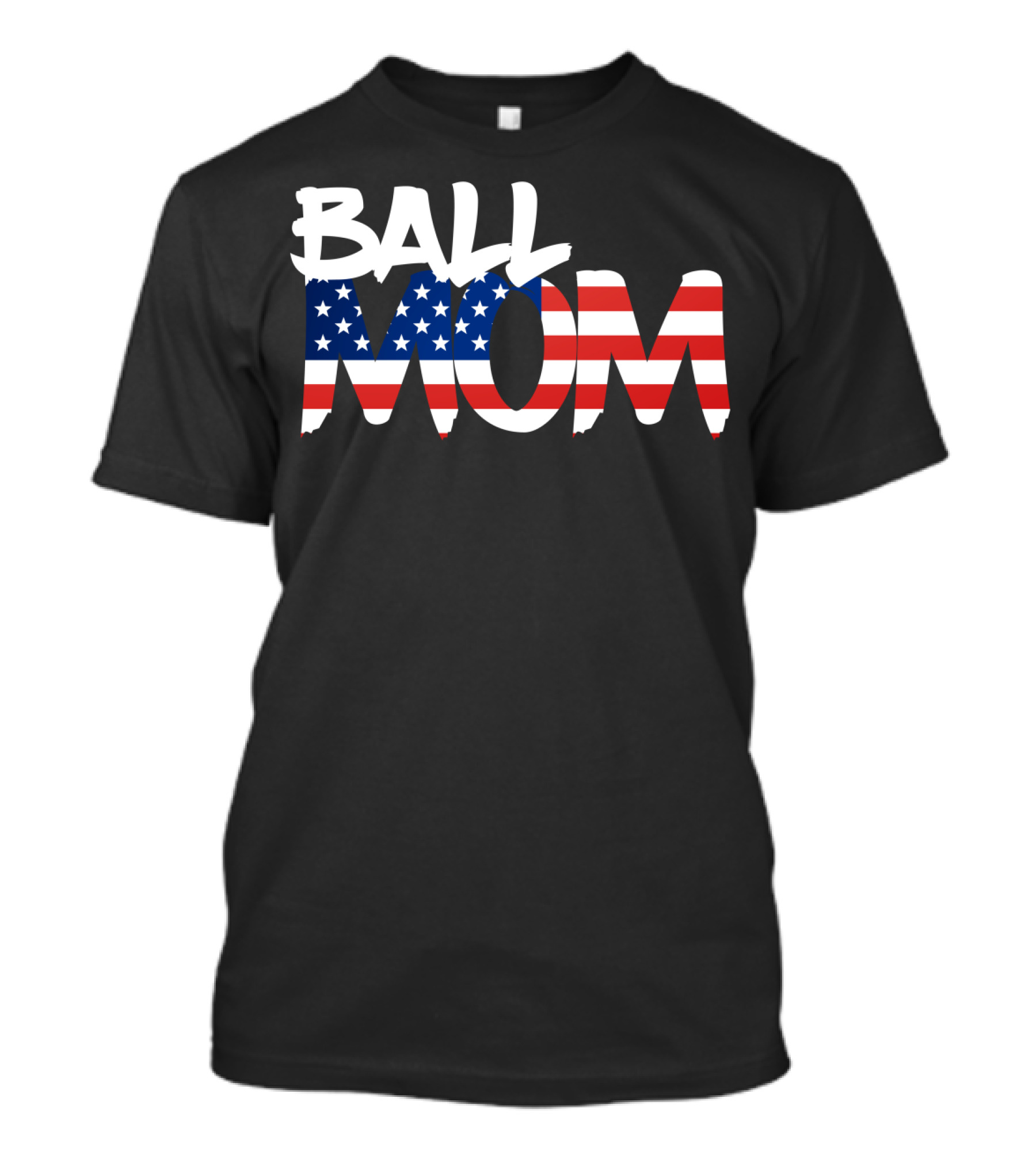 Ball Mom American Flag 4th Of July Loving Momma72 T-Shirt