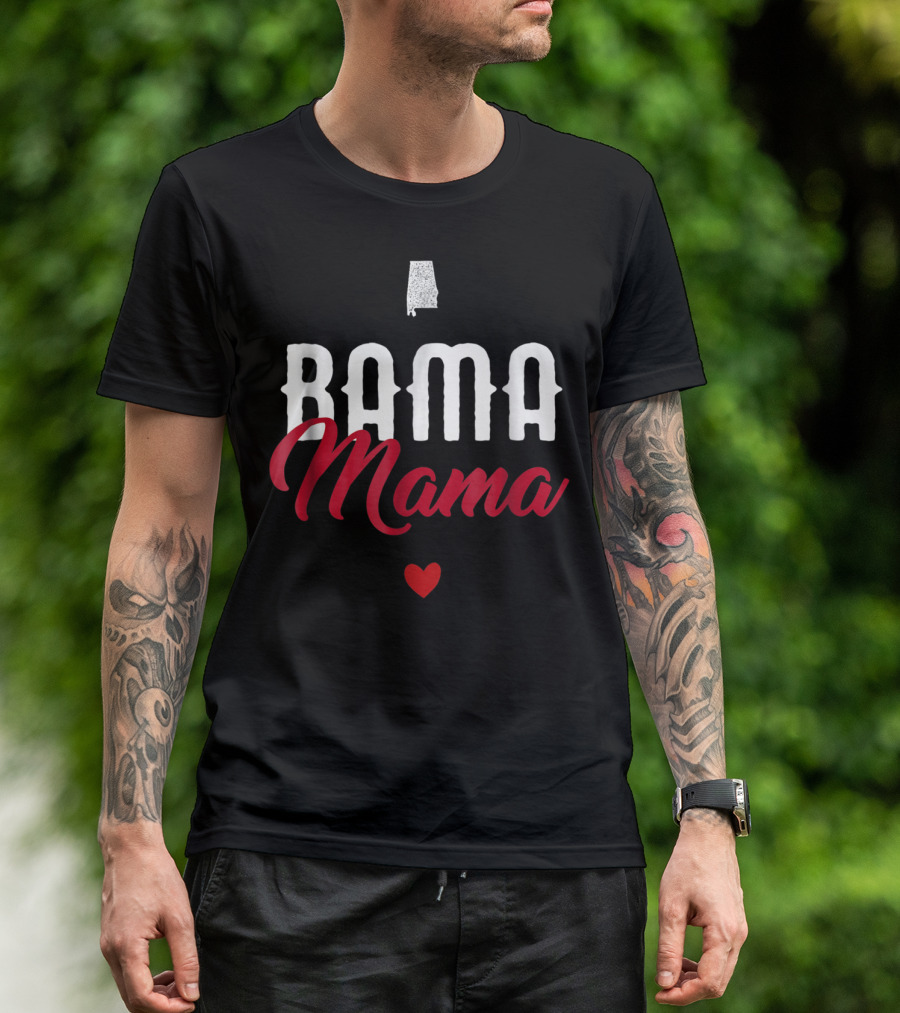 Bama Mama Best Alabama Mom Native Heart T-Shirt