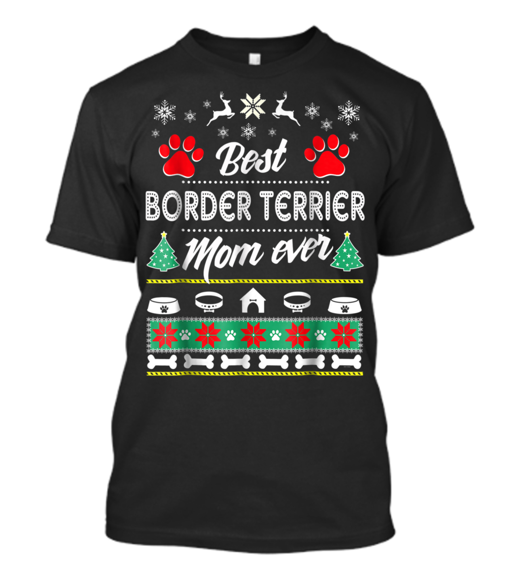 Best Border Terrier Mom Ever Christmas T-Shirt