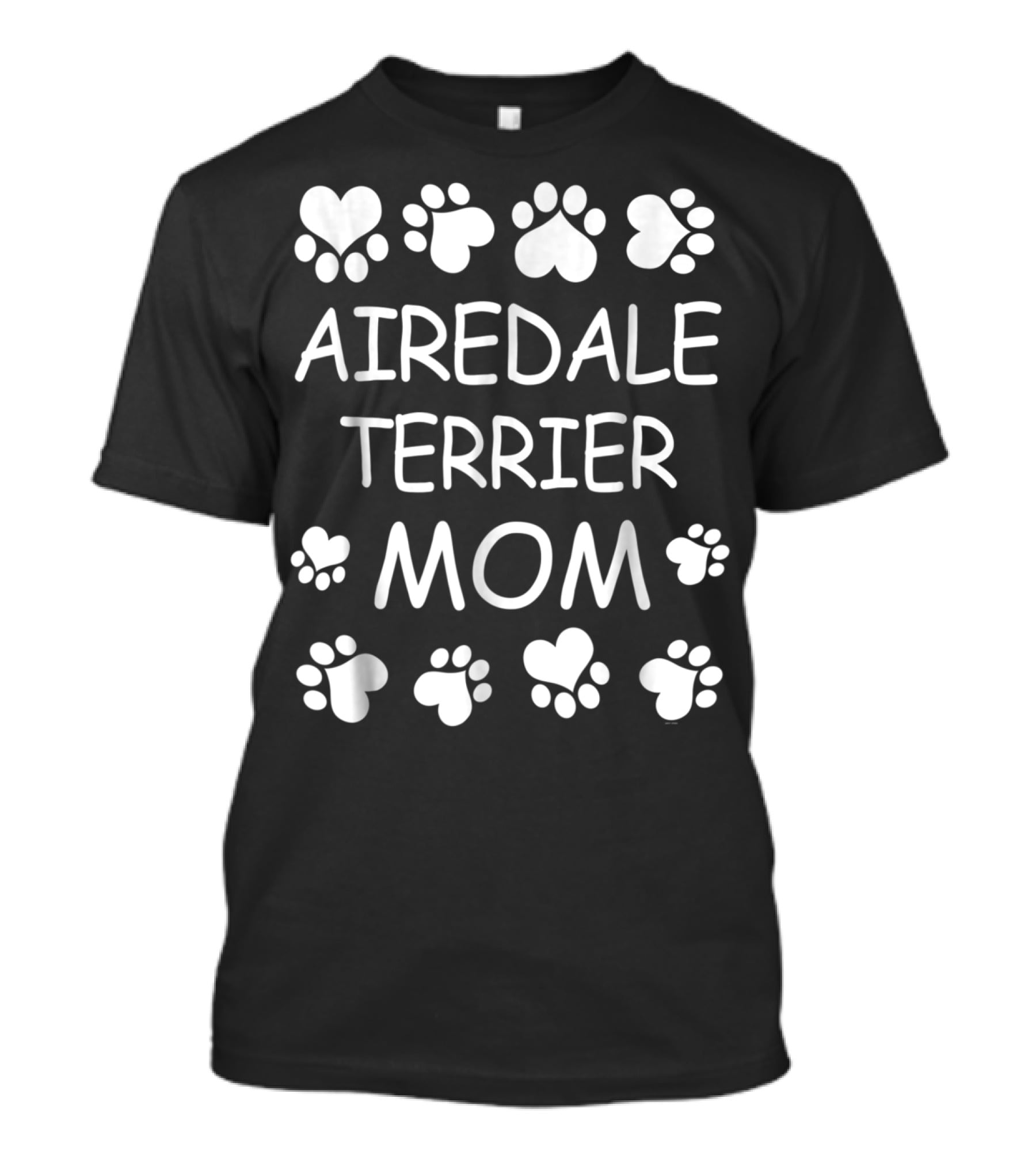 Airedale Terrier Mom Paw Prints Christmas Birthday Lovers T-Shirt