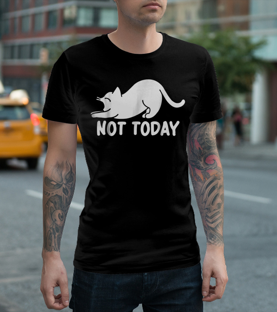 Lazy Cat Not Today Cat Lovers Cat Lady Cat T-Shirt