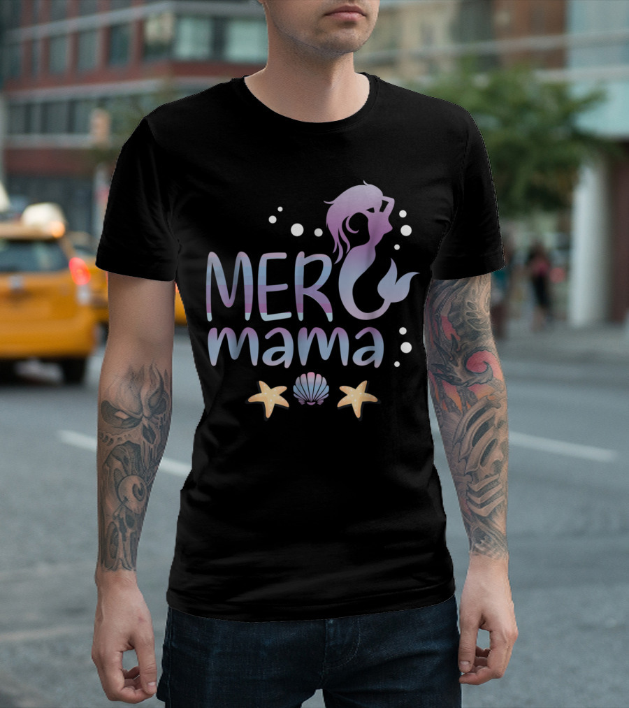 MER Mama Mermaid Birthday Party Mom T-Shirt